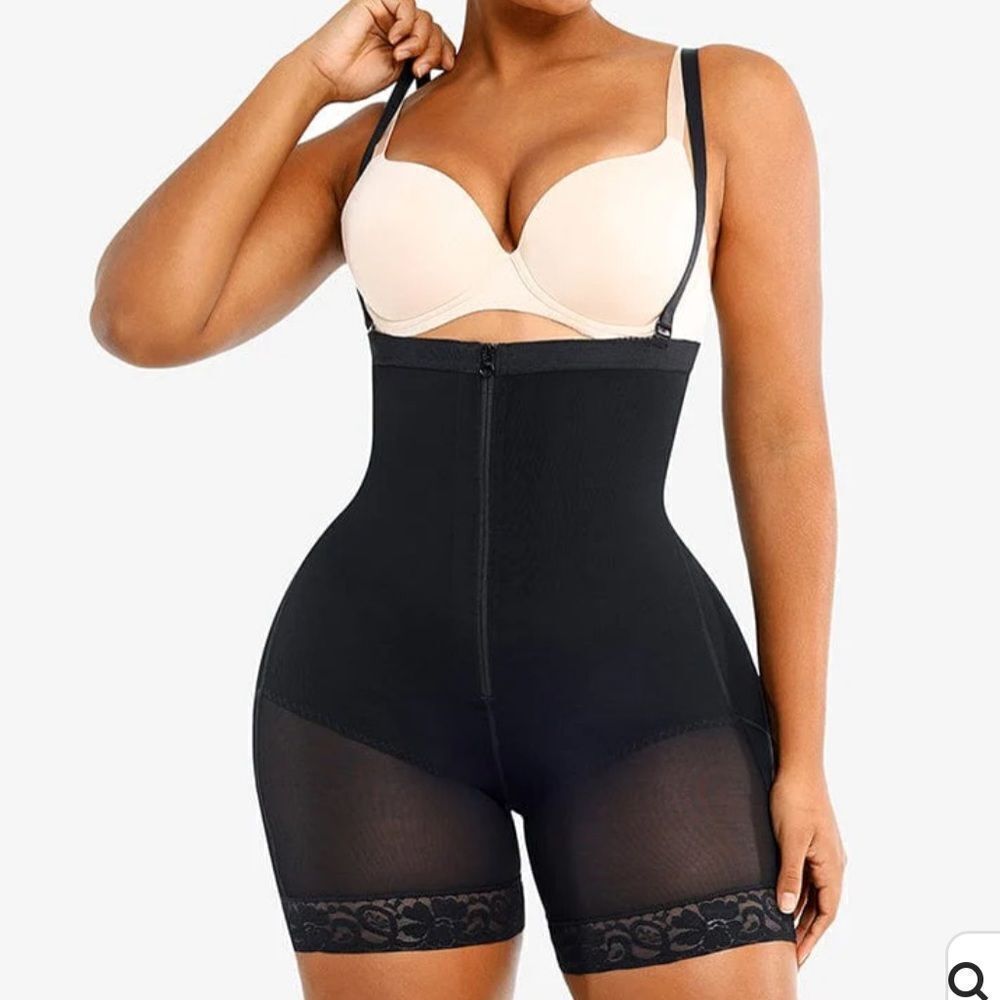 Shapellx AirSlim® Firm Tummy Compression Bodysuit Shaper W/Butt Lifter Black NWT